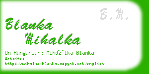 blanka mihalka business card